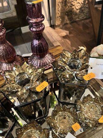 2 stk. Smykkeskring m. Fyrfadsholder