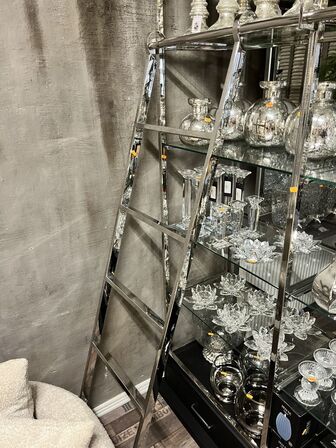 Reol i aluminium m. Glas hylder 220x45x226 cm