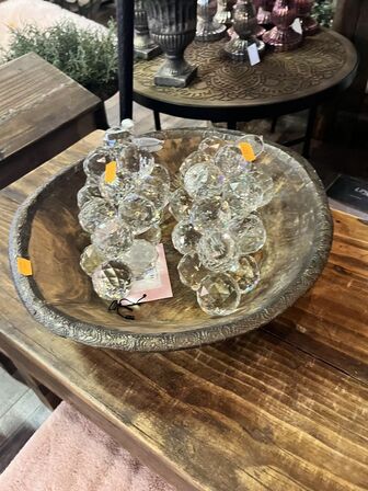 2 stk. Vindrueklase i krystal m. Skål