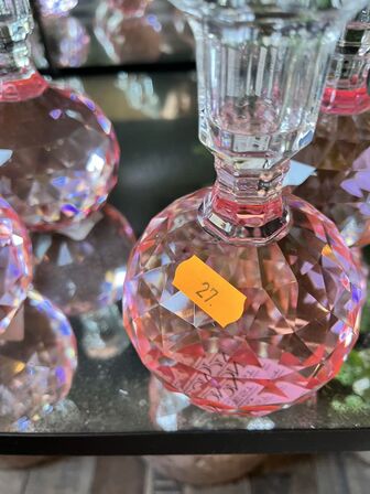 2 stk. Lysestager i krystal