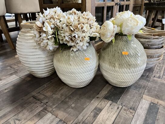 3 stk. Vaser m. Blomster