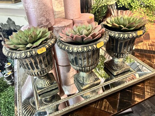 3 stk. Potter m. Blomster