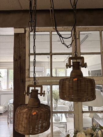 2 stk. Pendle i naturflet H43/Ø50 cm