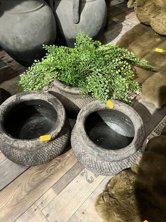 3 stk. Potter m. planter