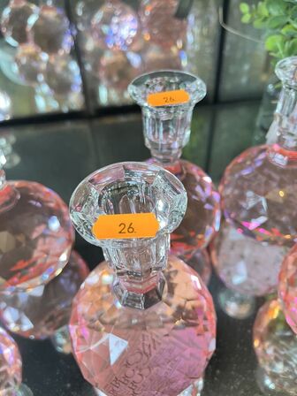 2 stk. Lysestager i krystal