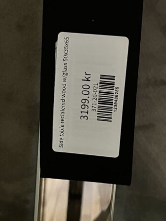 Sidebord i træ/glas 50x35x65