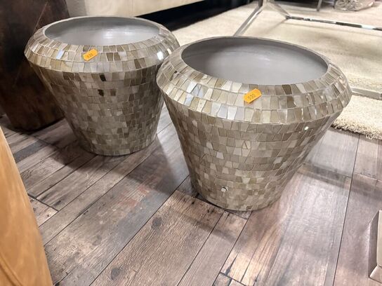 2 stk. Mosaik vaser mm.