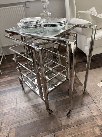 Barvogn m. Klart glas 72x42x77 cm