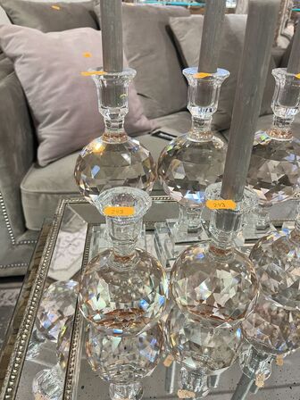 Glas fad m. Lysestager