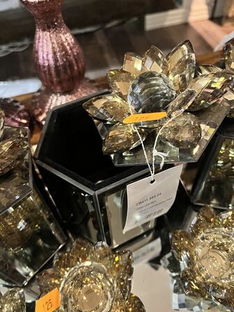 2 stk. Smykkeskring m. Fyrfadsholder