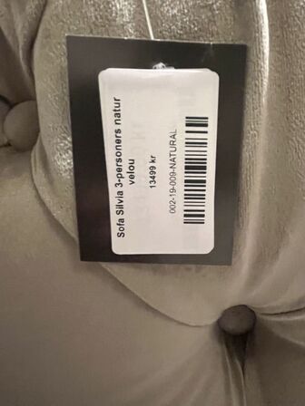 3-personers sofa SILVIA NATUR VELOU