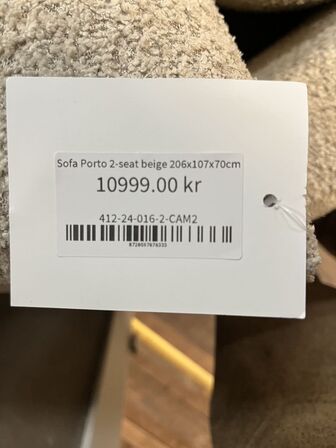 Sofa Porto 2 seat 206x107x70 cm.