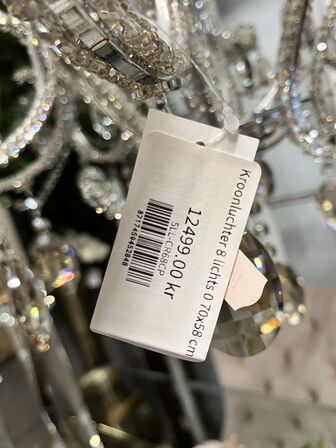 Lysekrone m. Glaskrystaller 70x58 cm