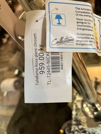 Tafellampe Rosa glans chroom 80 cm.