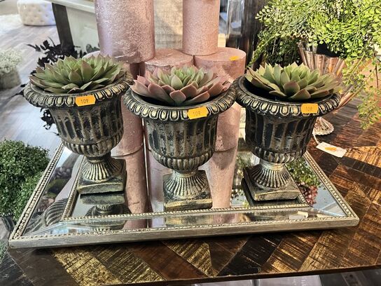 3 stk. Potter m. Blomster