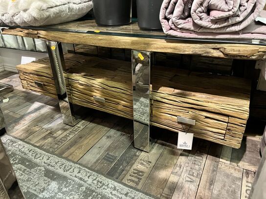 TV bord i træ 120x40x50 cm