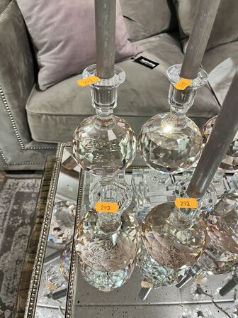 Glas fad m. Lysestager