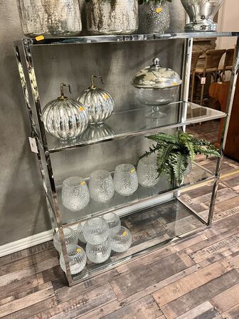 Reol m. Glashylder 99x39x120 cm.