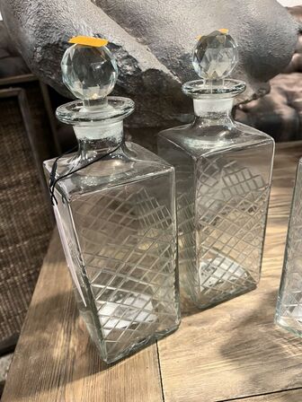 2 stk. glaskarafler 