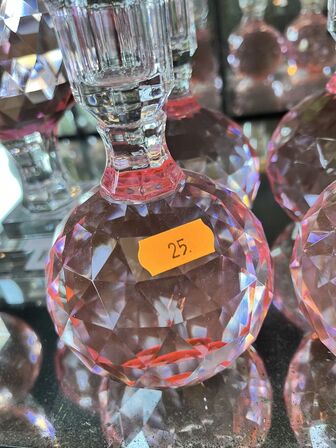 2 stk. Lysestager i krystal