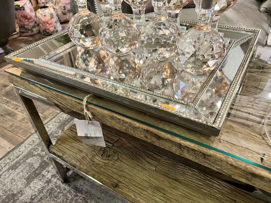 Glas fad m. Lysestager