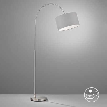 Fischer og honsel arc gulvlampe mat nikkel 170 Cm(ubrugt)