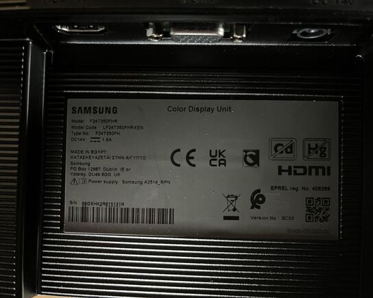 2 stk. 24" PC Skærm SAMSUNG + 1 Tastatur LENOVO