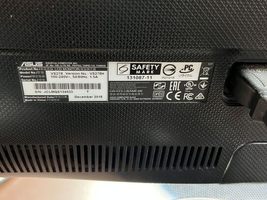 2 stk. 27" PC Skærm  ASUS VS278