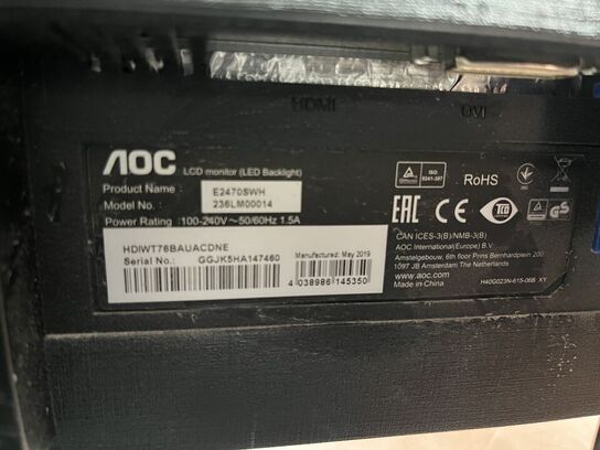 2 stk. 24" PC Skærm AOC