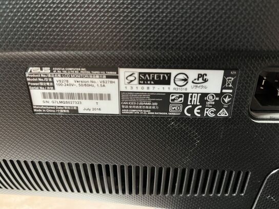 2 stk. 27" PC Skærm  ASUS VS278