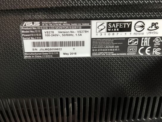 2 stk. 27" PC Skærm  ASUS VS278