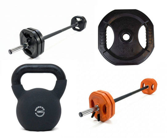 Konkurs fitnessgrossist *Aerobic vægtstang, Kettlebell m.m.*