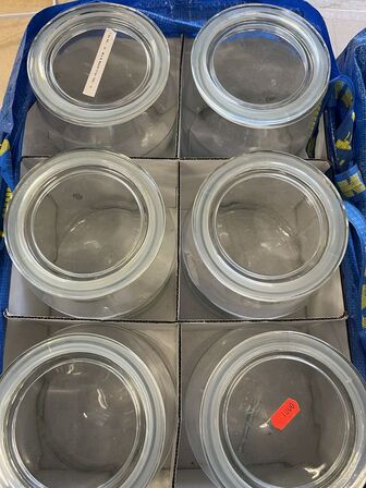 5 ks. Hårklemmer + glaskrukker