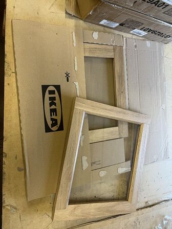 Opbevaringsreol + vitrinedør 40x35 cm VASALGE, IKEA OXBERG