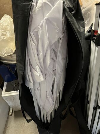 Varmeblæser , 2 pop up pavillion, foldeborde, cafebord