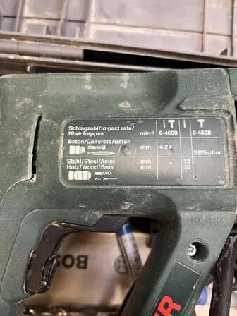 Kapsav 3-1 m. føringsskinne, Borehammer SCEPPACH, BOSCH PL55, PBH 240