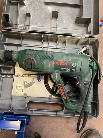 Kapsav 3-1 m. føringsskinne, Borehammer SCEPPACH, BOSCH PL55, PBH 240