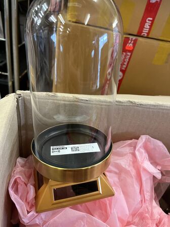 1 ks. Smykkedisplays i glas og messing IKEA BEGÅVNING