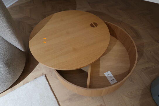 Sofabord FERM LIVING Olles Storage Table Ø80 Natural Oak