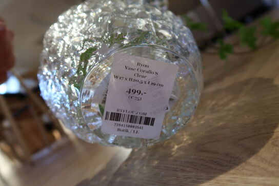 Vase BYON Corallo S Clear med div. Kunstige blomster