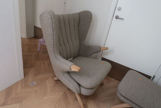 Lænestol SVEND SKIPPER Bamse STol Hallingdal med skammel