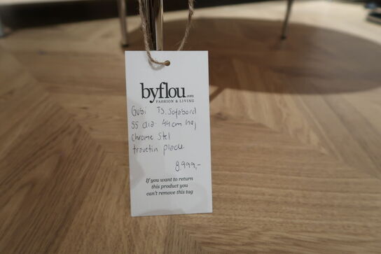 Sofabord GUBI TS Chrome Stel - Travetin Plade