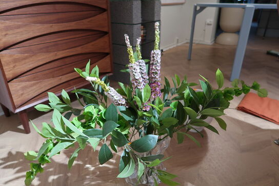 Vase HEIN STUDIO Reflection Clear med div. Kunstige blomster