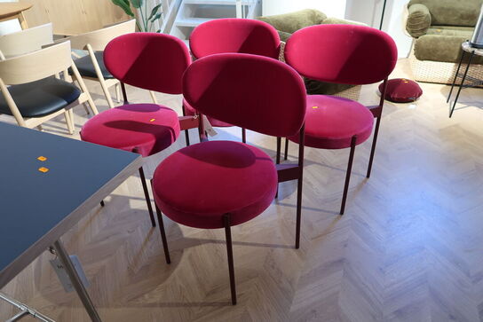 4 stk. spisebordsstole VERPAN 430 Stacking Chair Burgundy / Harald 612