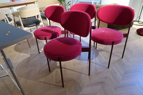 4 stk. spisebordsstole VERPAN 430 Stacking Chair Burgundy / Harald 612