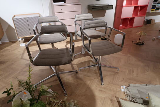 4 stk. spisebordsstole VIPP The Swivel Chair - Dark Beige Textile