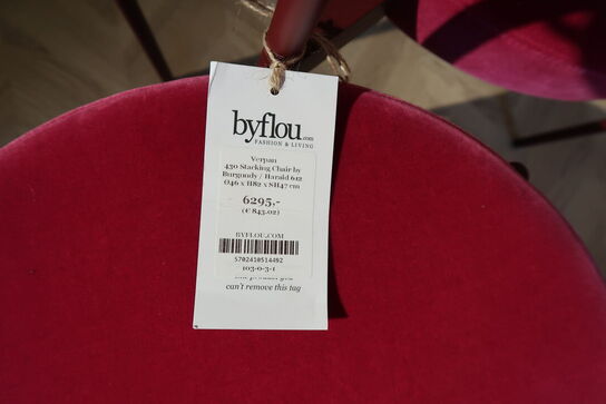 4 stk. spisebordsstole VERPAN 430 Stacking Chair Burgundy / Harald 612