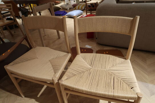 2 stk. spisebordsstole BRD. KRÜGER ARV Stol Eg/Hvidolie/Flettet Sæde