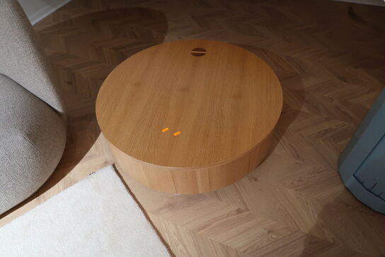 Sofabord FERM LIVING Olles Storage Table Ø80 Natural Oak