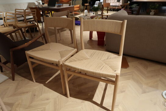 2 stk. spisebordsstole BRD. KRÜGER ARV Stol Eg/Hvidolie/Flettet Sæde